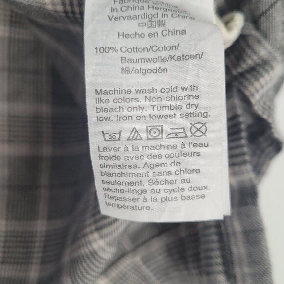Madewell Size L Plaid Westlake Shirt Button Up Long Sleeve Boxy Gray - Picture 11 of 12